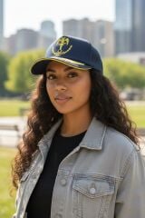 Lacivert Renk Jnd. Havacılık Nakış Fileli Şapka (Ayarlanabilir) Sıfır Ürün