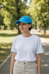 Mavi Renk Gökbey Helikopter Nakış Şapka (Ayarlanabilir) Sıfır Ürün