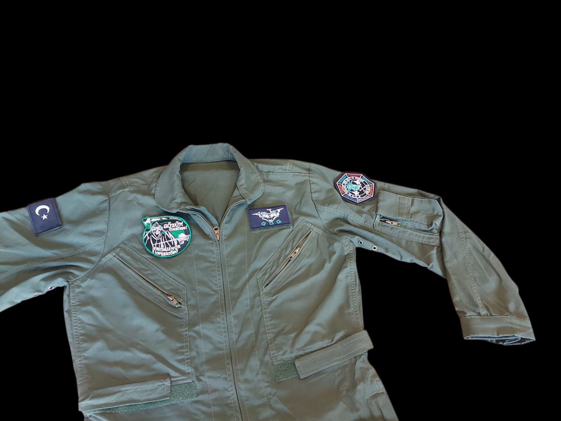 Haki Renk Uçuş Kombinezonu (Tulumu) Unisex Model-3 (M-L Beden) Orjinal Ürün