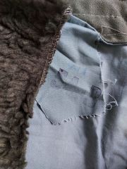 1980'ler Haki Renk Miflonlu Parka Unisex (54B-L Beden) Sıfır Ürün