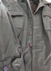 1980'ler Haki Renk Miflonlu Parka Unisex (54B-L Beden) Sıfır Ürün