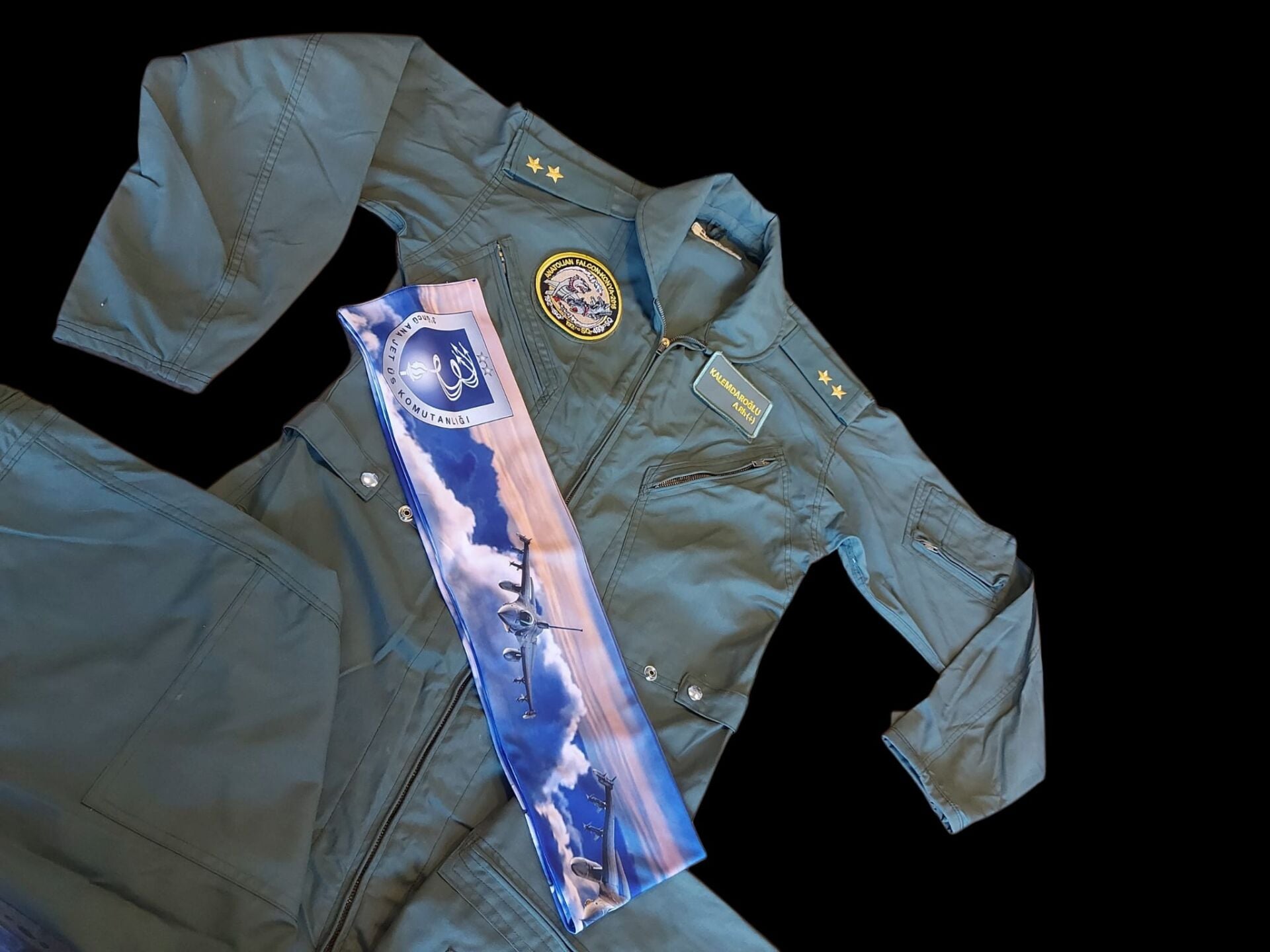 Haki Renk Uçuş Kombinezonu (Tulumu)+Fular Unisex Model-6 (M Beden) Orjinal Ürün