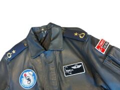 Siyah Renk Hakiki Deri  Pilot Mont (M-L Beden) Orjinal Sıfır Ürün