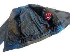 Siyah Renk Hakiki Deri  Pilot Mont (M-L Beden) Orjinal Sıfır Ürün