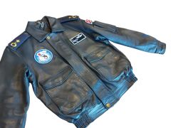 Siyah Renk Hakiki Deri  Pilot Mont (M-L Beden) Orjinal Sıfır Ürün