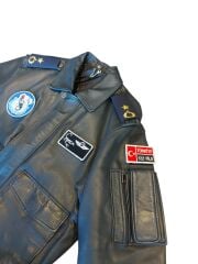 Siyah Renk Hakiki Deri  Pilot Mont (M-L Beden) Orjinal Sıfır Ürün