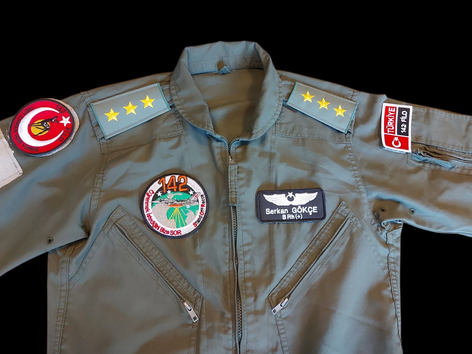 Haki Renk Uçuş Kombinezonu (Tulumu) Unisex Model-7 ( M-L Beden) Orjinal Ürün