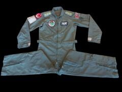 Haki Renk Uçuş Kombinezonu (Tulumu) Unisex Model-7 ( M-L Beden) Orjinal Ürün