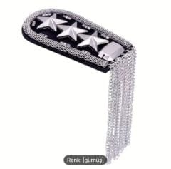7.5X4 cm Military Fashion Omuz Apolet (Metalik Renk) 1 Adet