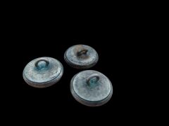 2cm. Çap Eski Dönem Kabartma Yıldız Metal Üniforma Düğme Lotu (3 Adet )