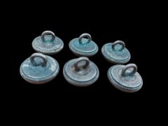 1.5 cm. Çap Eski Dönem Kabartma Yıldız Metal Üniforma Düğme Lotu (6 Adet)