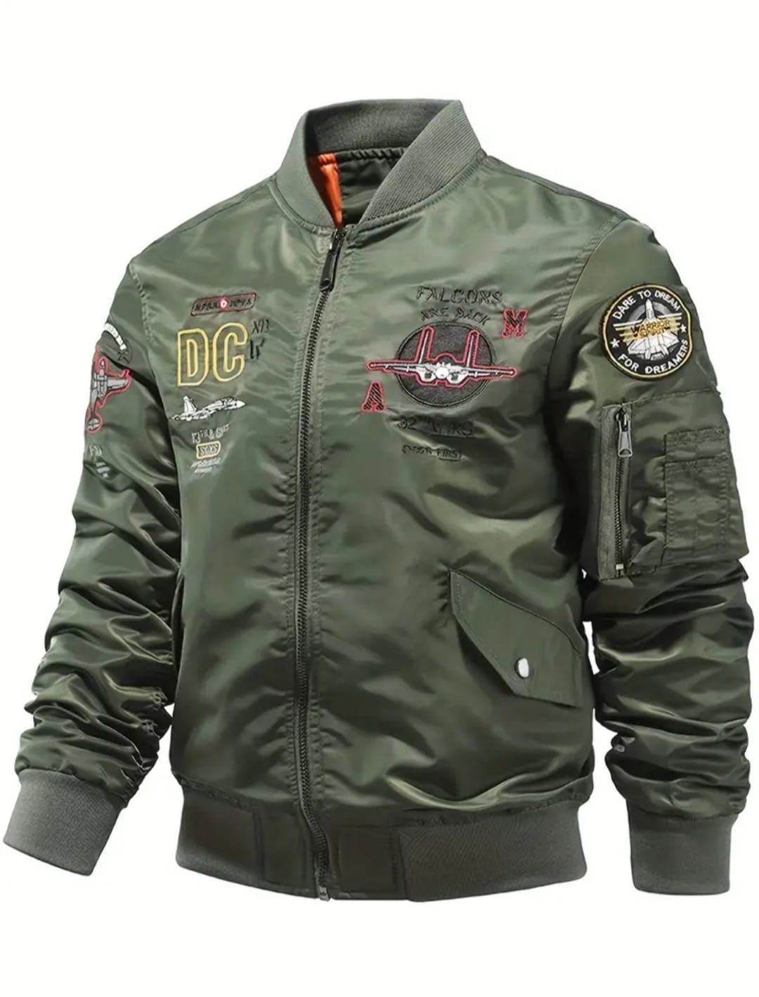 Erkek Dar Kesim Haki Renk Pilot Model Mont (XL Beden)