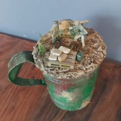 15x15 cm Metal Gövde Dekoratif Çalışma