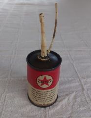 Vintage 13x4.5 cm. US Caltex Metal Yağdanlık