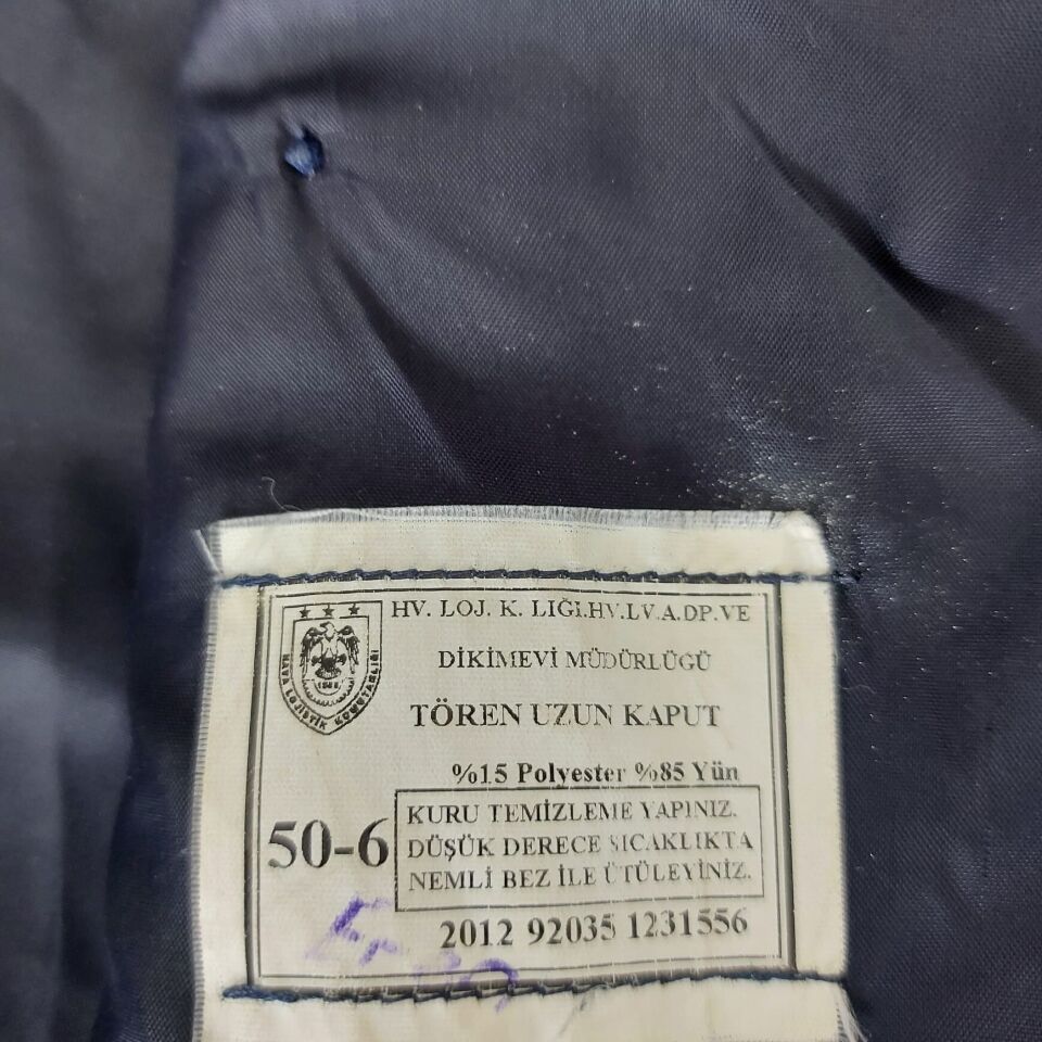 Gök Mavisi Renk Hava Kuvvetleri Yün Tören Kaput (50-6/M-L Beden) (Lütfen Açıklamayı Okuyuz)
