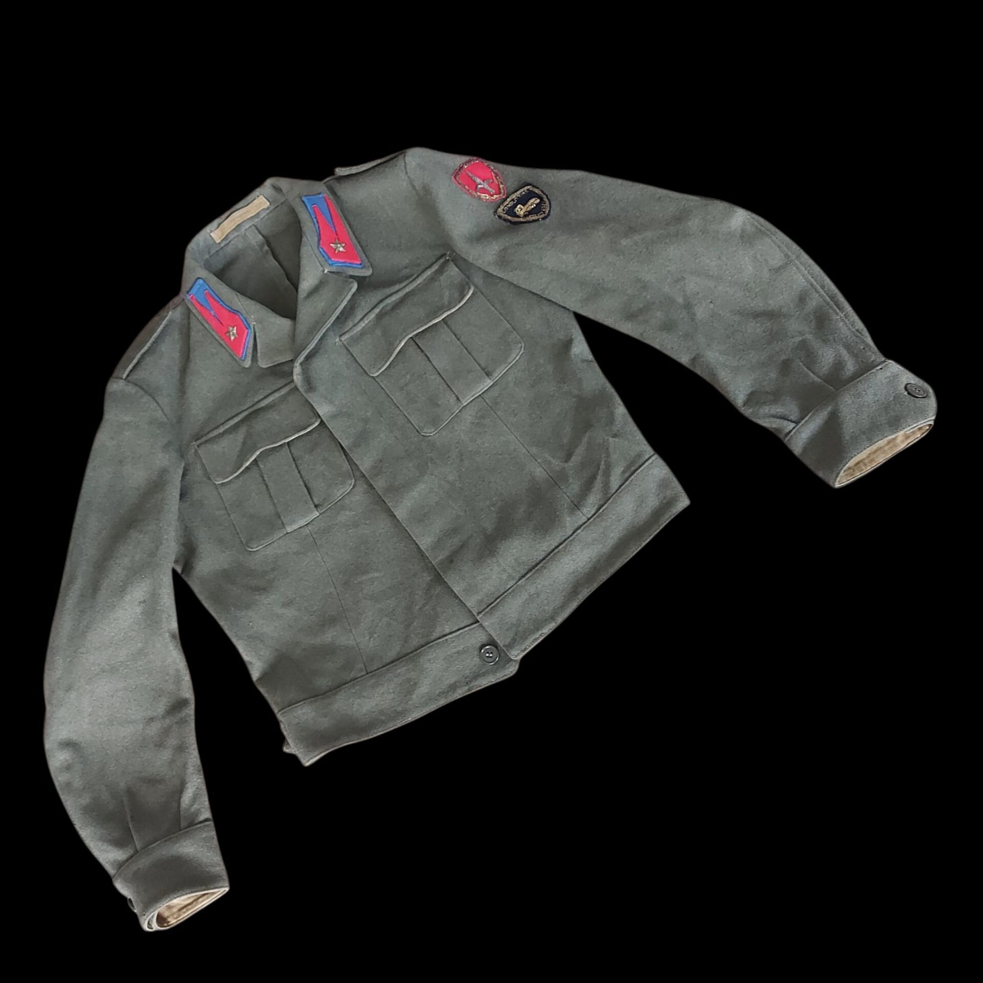 1950'ler Yugoslav Halk Ordusu (JNA) Battledress  Yün Ceket Unisex (S-M Beden)