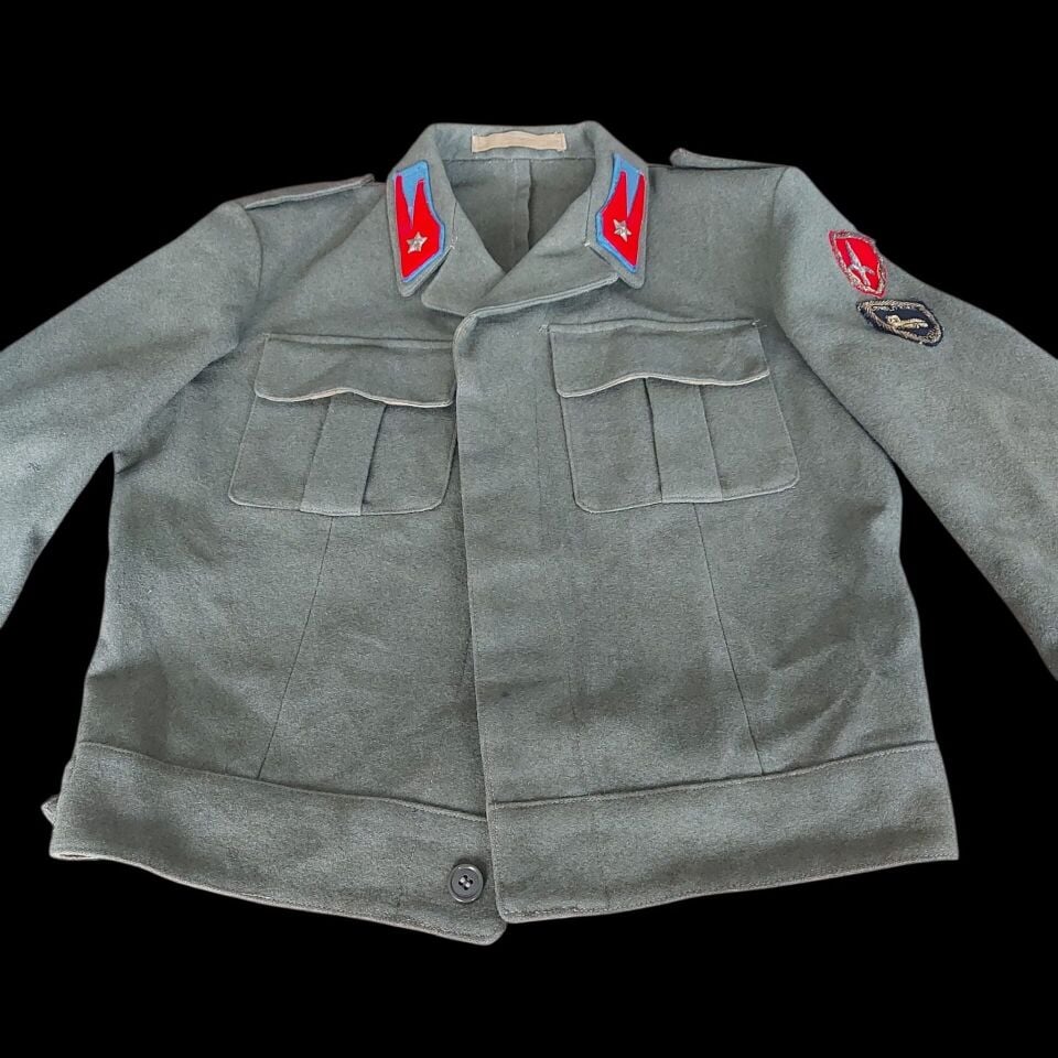 1950'ler Yugoslav Halk Ordusu (JNA) Battledress  Yün Ceket Unisex (S-M Beden)