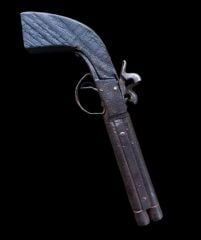 Antika İki Namlulu Ağızdan Dolma Piştov (Kolleksiyon Ürünü)