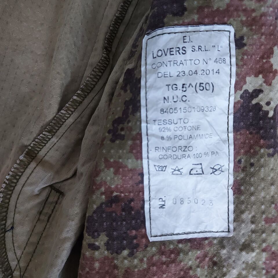 İtalyan Kara Kuvvetleri Vegetato Kamuflaj Ceket  Unisex (50-L Beden)
