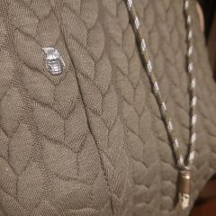 Military Fashion Parçalı Saç Örgü Desen Haki Elbise (LBeden)-Kemer-Kolye-Bileklik-Rozet