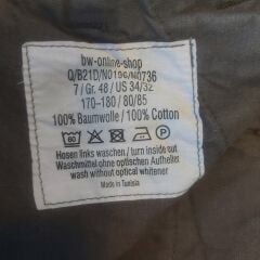 Haki Renk Alman Ordusu (Bundeswehr) Tarzında Üretilmiş Moleskin Pantalon (48-M Beden)