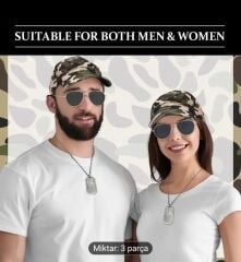 3 Parça Askeri Cosplay Seti Unisex (Şapka-Gözlük-Künye)