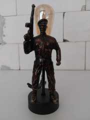 Komando Asker Motifli Rustik Abajur