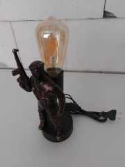 Komando Asker Motifli Rustik Abajur