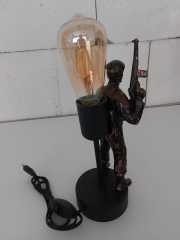 Komando Asker Motifli Rustik Abajur