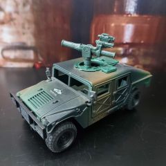 13x6.5x7.5 cm. Oyuncak Kurmalı Silahlı Hummer Askeri Araç