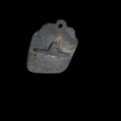 3.4x2.8 cm. Denizler Altında Yirmibin  Fersah Kurşun Kolye Ucu (Cumhuriyet İlk Dönemi)
