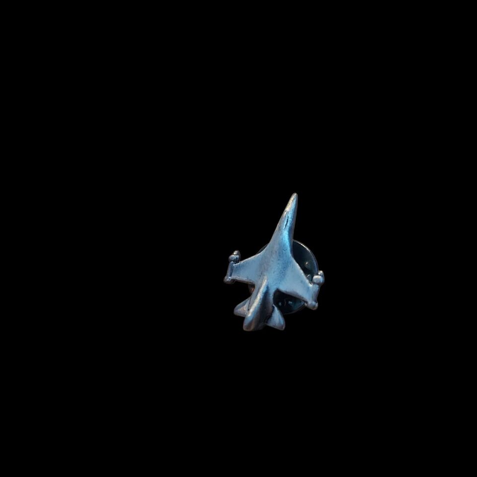 2x1.5 cm Gümüş Renk Metal F16 Uçak Rozet