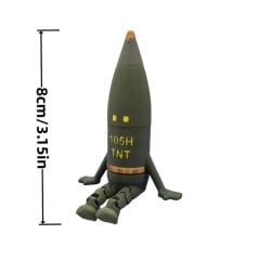 9 cm. Dekoratif Minyatür Roket Figürü (Ayaklar Hareketli) (1 Adet)