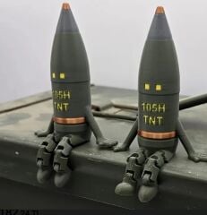 9 cm. Dekoratif Minyatür Roket Figürü (Ayaklar Hareketli) (1 Adet)