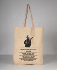 Askeri Bölge Girilmez Motifli Bez Çanta