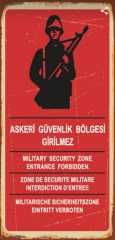 Askeri Bölge Girilmez Ahşap Levha