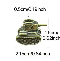 2.15x1.6 cm. Pirinç Döküm Malzeme (İçinden 0.5 cm. Halat İp Geçebilen) Tank Motifli Aksesuar