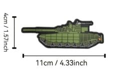11x4 cm. Tank Motifli Plastik Yama