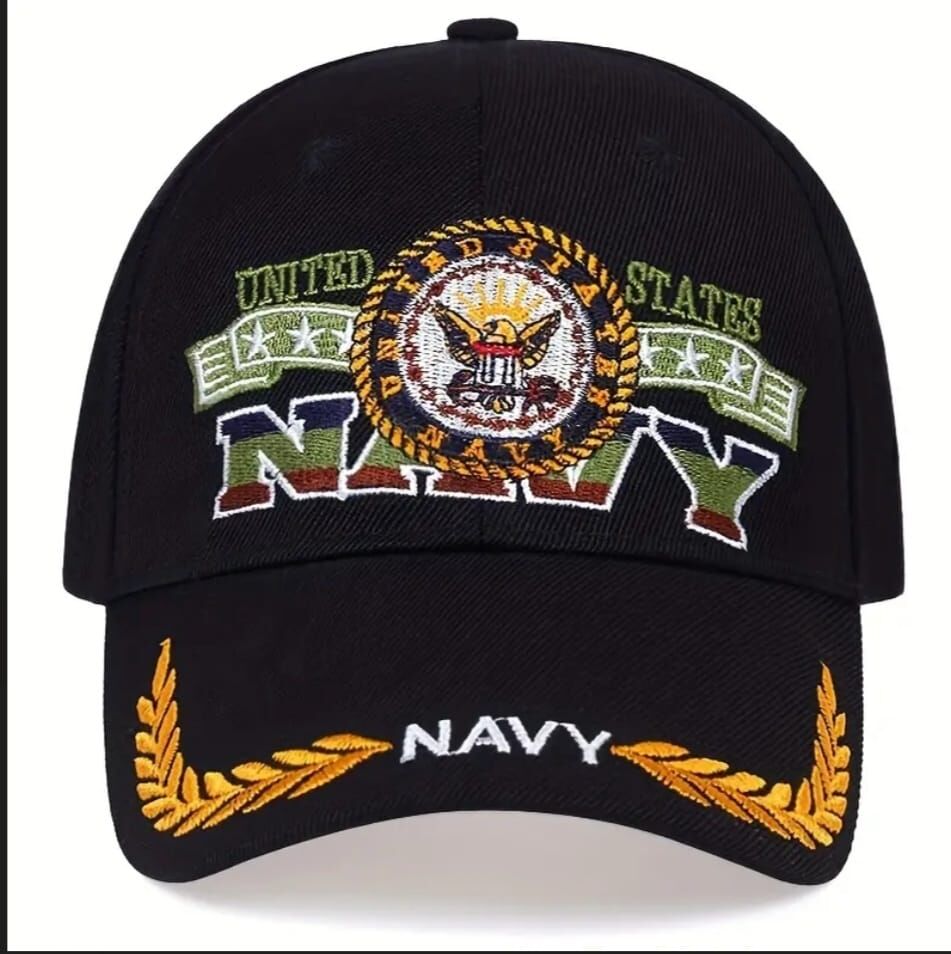 US Navy Nakışlı Siyah Renk Şapka Unisex (Ayarlanabilir)