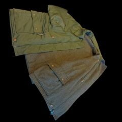 Haki Renk 1970'ler Gora Parka (Keçe Astar)  Unisex  (L-XL Beden) Sıfır Ayarında