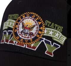 US Navy Nakışlı Siyah Renk Şapka Unisex (Ayarlanabilir)