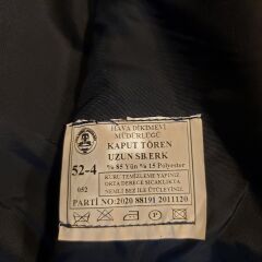 Gök Mavisi Renk Hava Kuvvetleri Yün Tören Kaput Sb. (Ütğm) (52/4-L Beden)