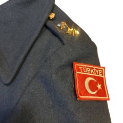Gök Mavisi Renk Hava Kuvvetleri Yün Tören Kaput Sb. (Ütğm) (52/4-L Beden)