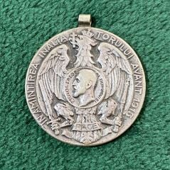 3 cm. Romanya-1913 Balkan Savaşı Anma Madalyası (Karol 1 Dönem)