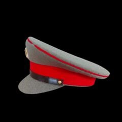 1990'lar Rusya Silahlı Kuvvetleri Genel Kara Kuvvetleri Metal Kokartlı Vizör Şapka Unisex (55-59 Numara)