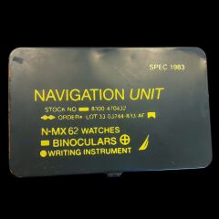 20x13x10 cm. Haki Renk Metal Navigasyon Ekipman Kutusu Formunda Saat Kutusu (Dekoratif Ürün)