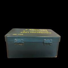 20x13x10 cm. Haki Renk Metal Navigasyon Ekipman Kutusu Formunda Saat Kutusu (Dekoratif Ürün)