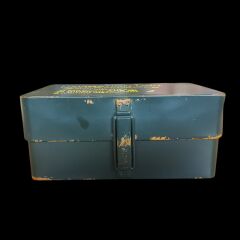 20x13x10 cm. Haki Renk Metal Navigasyon Ekipman Kutusu Formunda Saat Kutusu (Dekoratif Ürün)