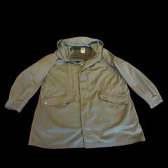 (1960-1980) Haki Renk Fransız Ordusu M-64 Parka Miflonlu Unisex (M-L Beden)