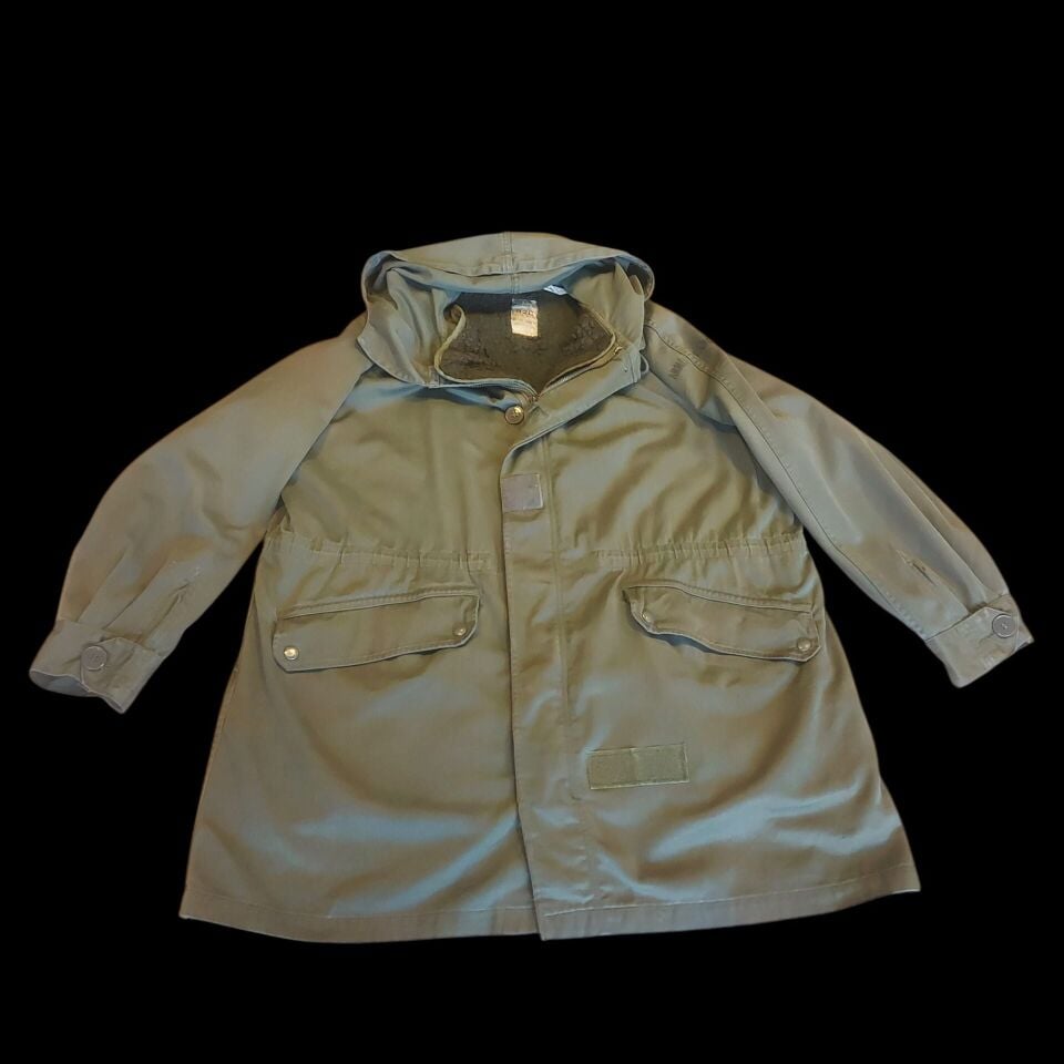 (1960-1980) Haki Renk Fransız Ordusu M-64 Parka Miflonlu Unisex (M-L Beden)